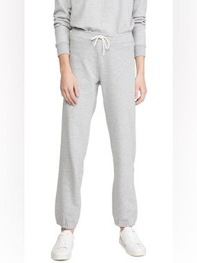 TORY BURCH FRENCH TERRY SWEATPANTS Small grey jogger lightweight designer cotton